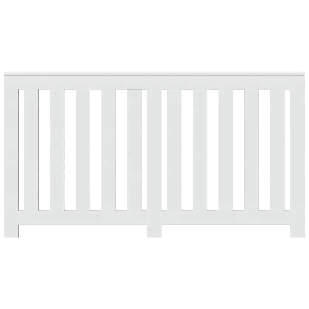 Radiator Cover White 149 x 20 x 82 cm Slatted Cabinet with Shelf Living Room