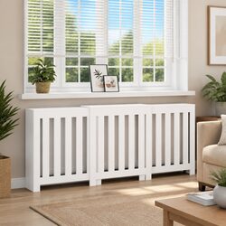 Concise and Sleek White Radiator Cover with Storage