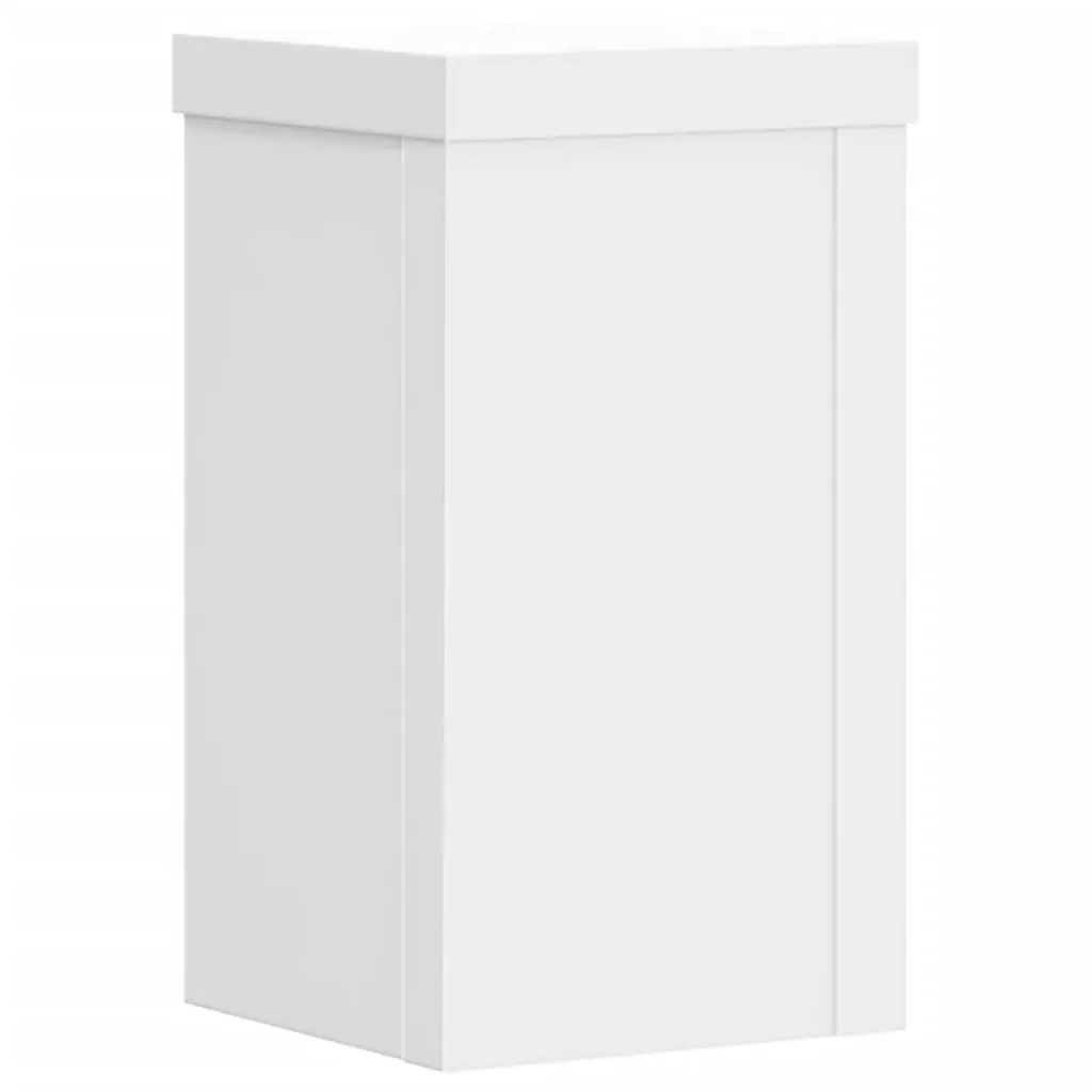 Plant Stands White 10x10x18 cm Engineered Wood Durable Flower Pot Display 2 Piece