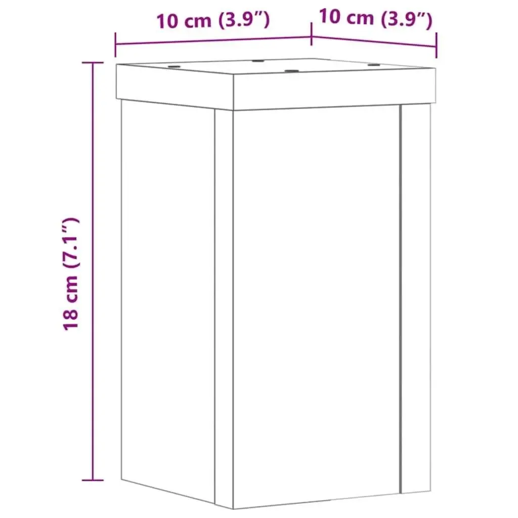Plant Stands 2 pcs Brown Engineered Wood 10x10x18 cm Flower Pot Display