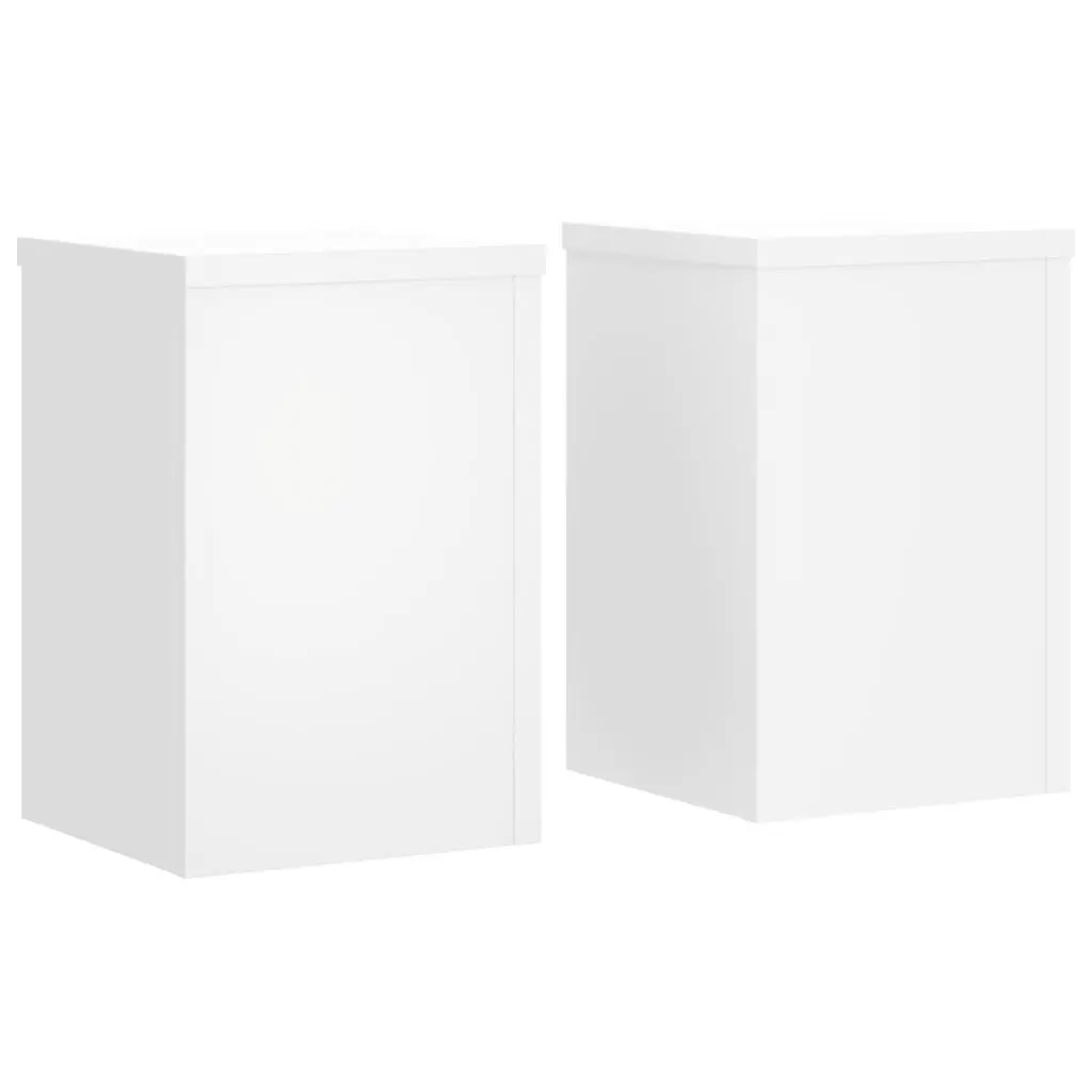 Plant Stands White 20x20x30 cm Engineered Wood Flower Pot Display 2 Piece