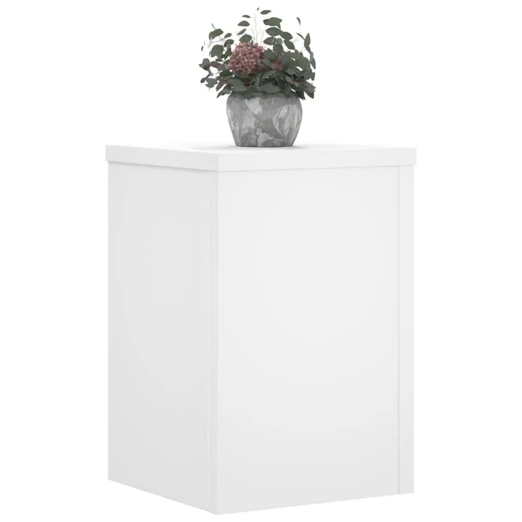 Plant Stands White 20x20x30 cm Engineered Wood Flower Pot Display 2 Piece