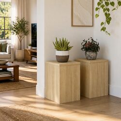 Compact Sonoma Oak Plant Stands, 2 pcs with Smart Design