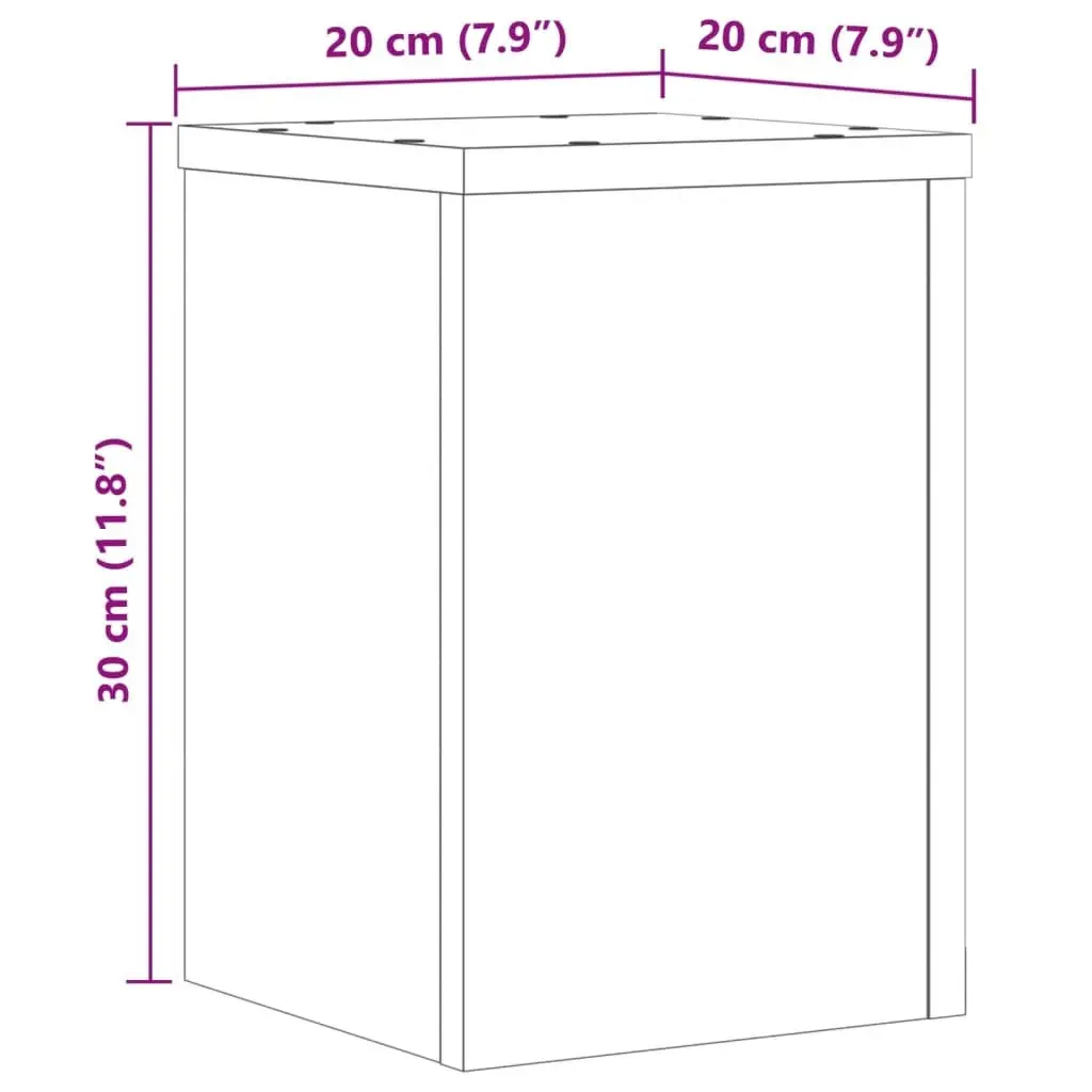 Plant Stands Sonoma Oak 20x20x30 cm Engineered Wood Flower Pot Display 2 pcs