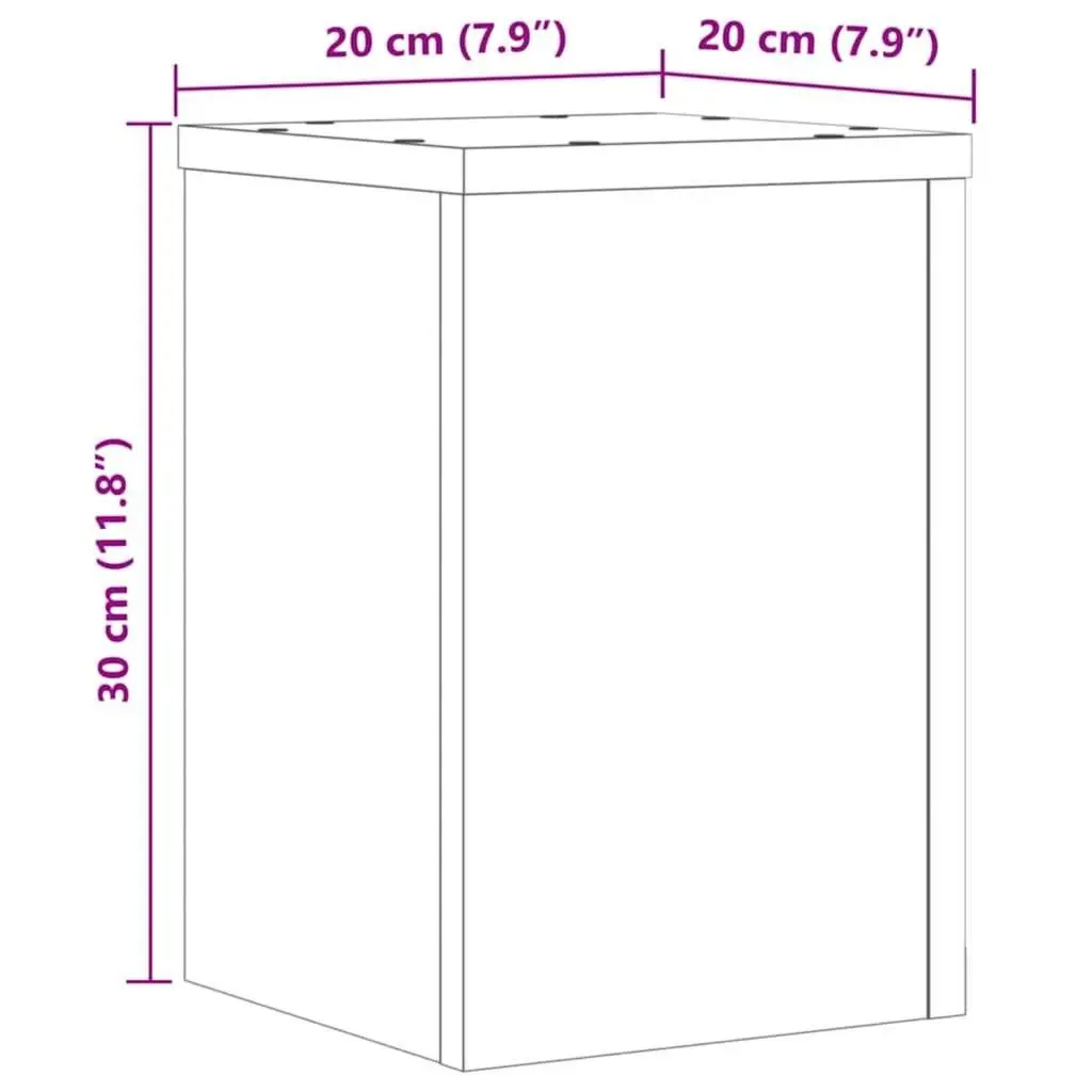 Plant Stands Brown 20x20x30 cm Engineered Wood Flower Pot Display 2 Piece