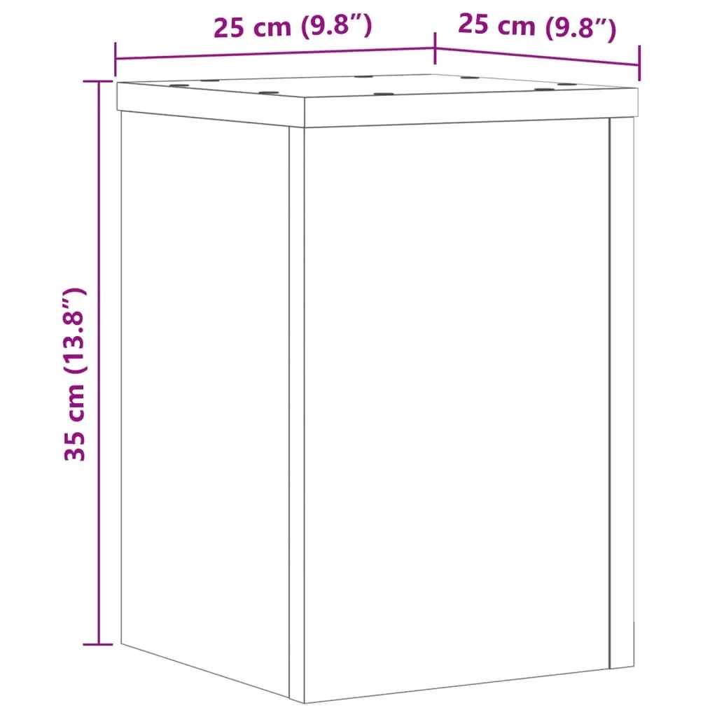 Plant Stands White 25x25x35 cm Engineered Wood Flower Pot Display 2 Piece