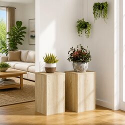 Compact Plant Stands in Sonoma Oak - 2 pcs