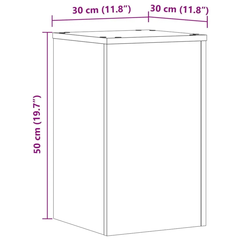 Plant Stands Brown Sonoma Oak 30x30x50 cm Engineered Wood 2 Piece Flower Pot Display