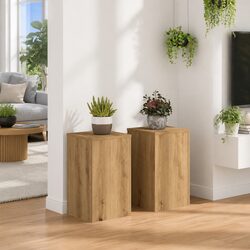 Plant Stands 2 pcs Brown 30x30x50 cm Engineered Wood Flower Display Holder