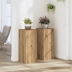 Compact Brown Plant Stand 30x30x70 cm