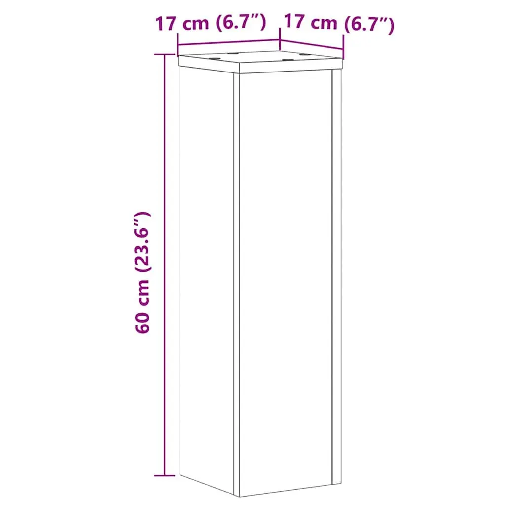 Plant Stands 2 pcs White 17x17x60 cm Engineered Wood Indoor Outdoor Display