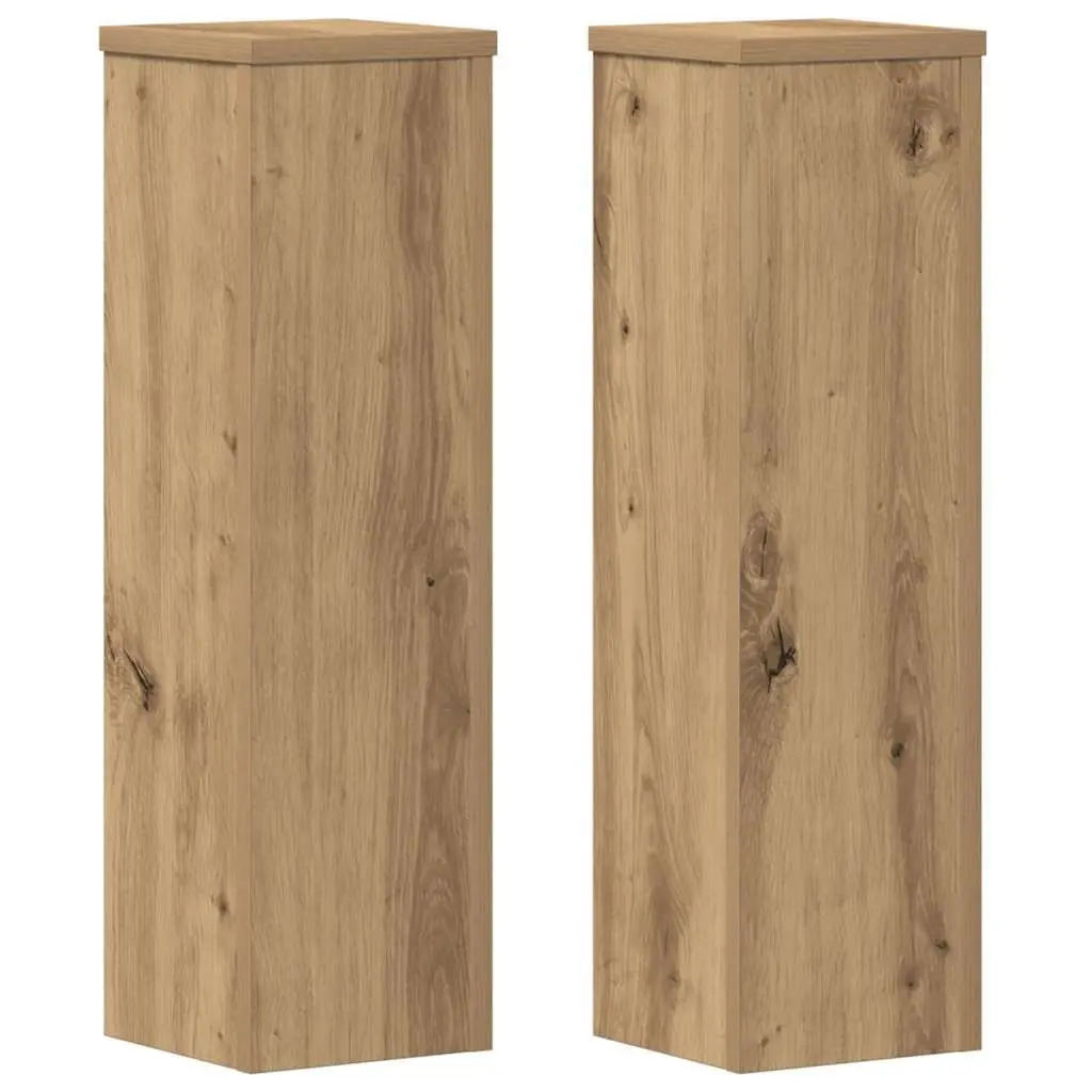 Plant Stands Brown 17x17x60 cm Durable Engineered Wood 2 Pieces Flower Pot Display