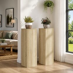 2 pcs Sonoma Oak Plant Stands - Sturdy and Stylish