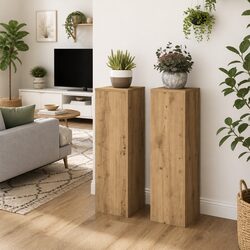 Plant Stands 2 pcs Brown 25x25x80 cm Engineered Wood Flower Display Stand