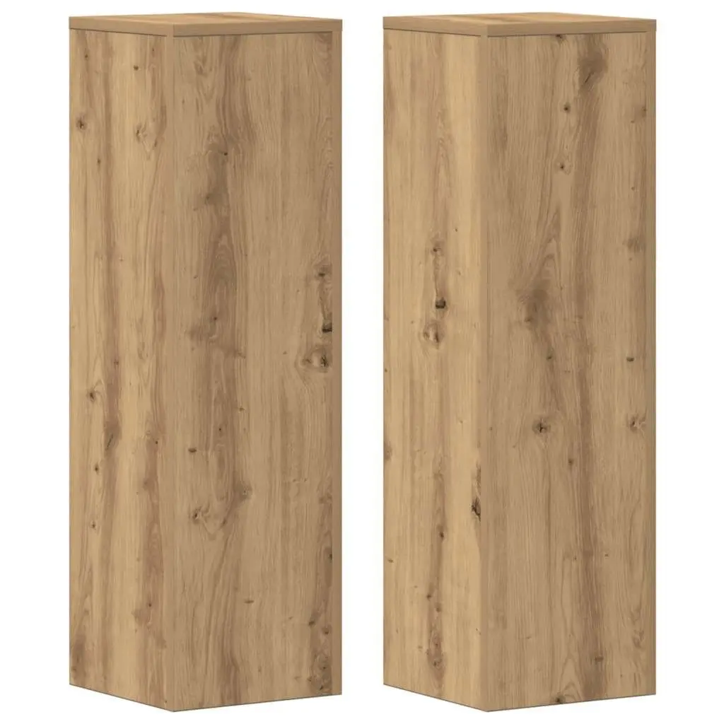 Plant Stands Brown 25x25x80 cm Engineered Wood Flower Display Stand 2 Piece