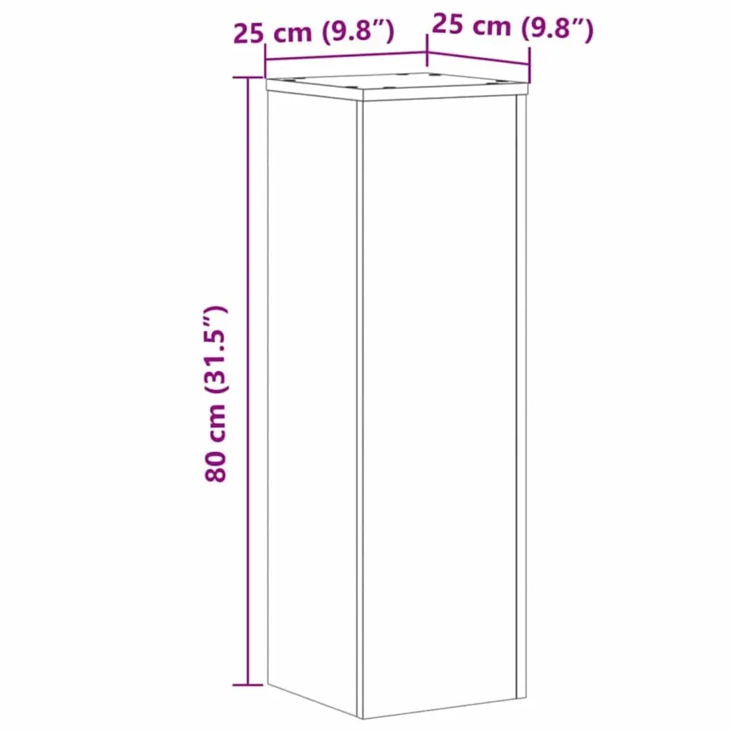 Plant Stands Brown 25x25x80 cm Engineered Wood Flower Display Stand 2 Piece