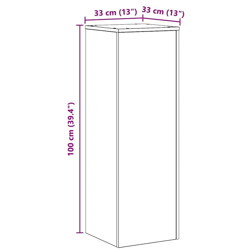 Plant Stand Brown Engineered Wood 33x33x100cm Sturdy Display for Home Garden