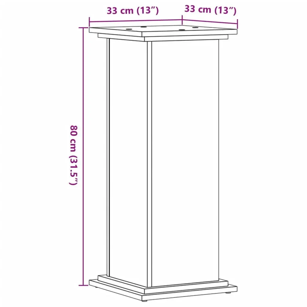 Plant Stand Brown Engineered Wood Indoor Outdoor Display Shelf Durable Moisture Resistant
