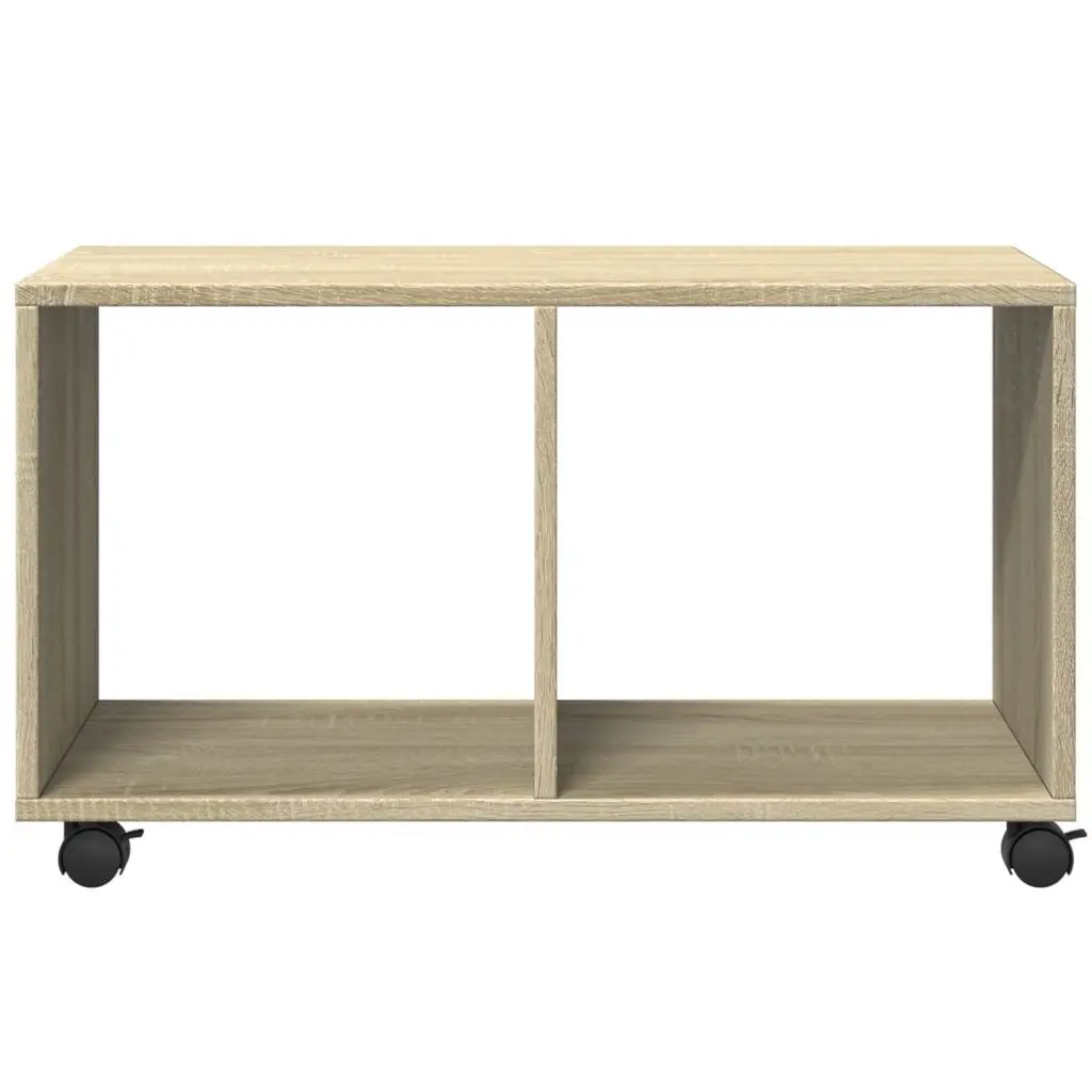 Rolling Cabinet Sonoma Oak Storage Furniture with Swivel Wheels Accent Table