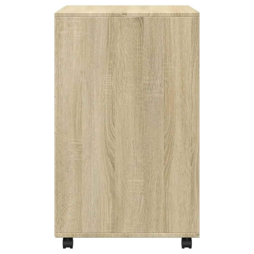 Rolling Cabinet Brown 60x48x81cm Shelves and Doors with Four Swivel Wheels