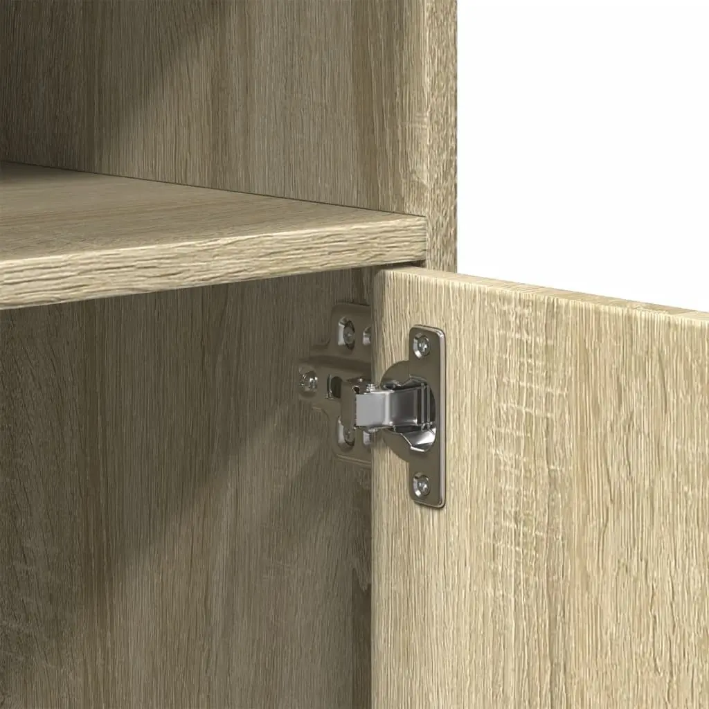 Rolling Cabinet Brown 60x48x81cm Shelves and Doors with Four Swivel Wheels