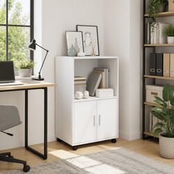 White Rolling Cabinet for Storage Needs