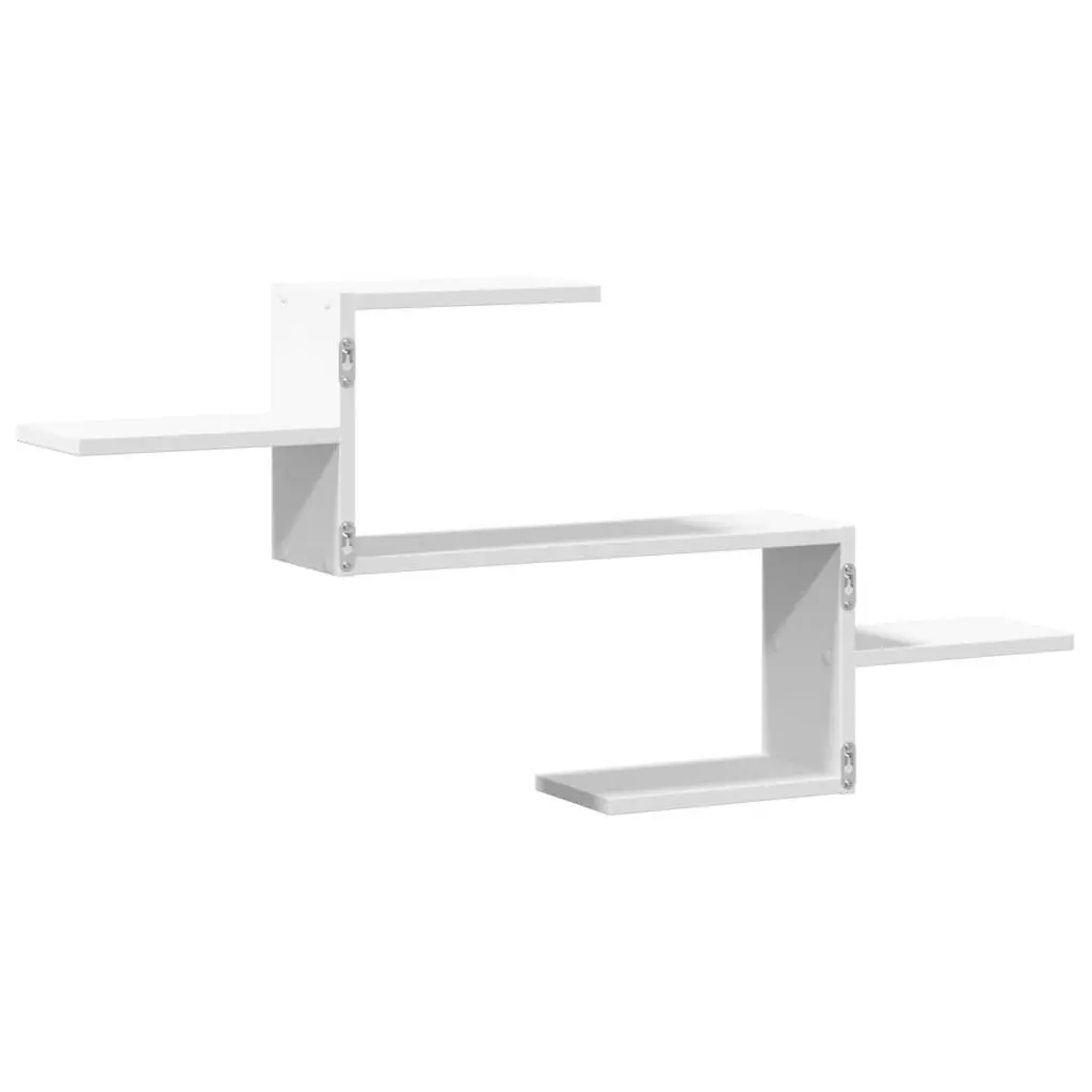 Wall Shelf White Engineered Wood 104x15x49cm Floating Storage Display