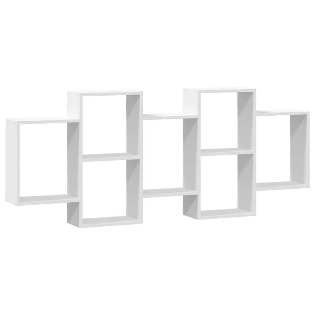 Floating Shelf White Engineered Wood 159x18x65cm Storage Organiser for Home Display