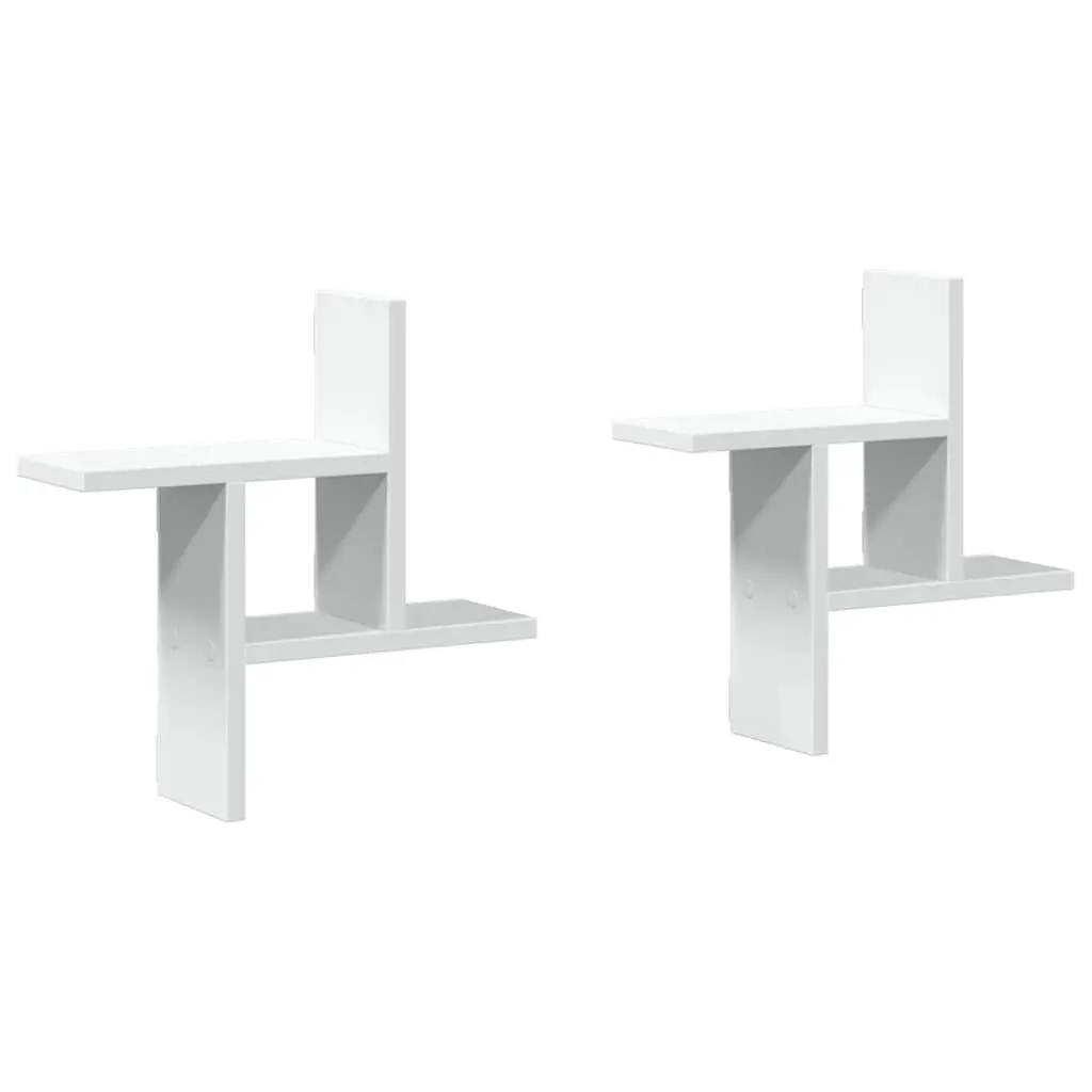 Wall Shelves White 38x12x38 cm Floating Storage Display Shelving Unit 2 Piece