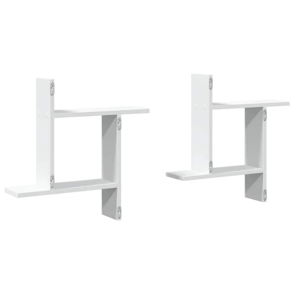 Wall Shelves White 50x12x50 cm Floating Storage Display Organiser 2 Piece