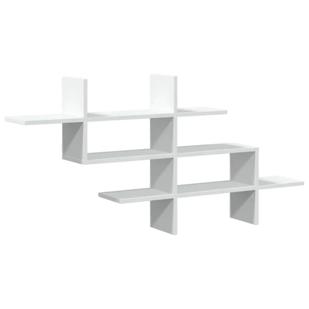 Wall Shelf White Engineered Wood Floating Storage Display Unit