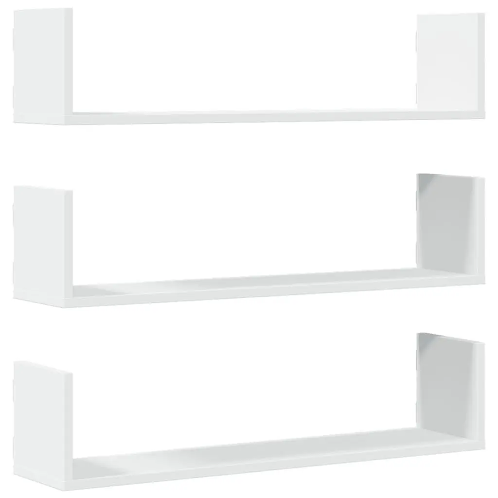 Wall Shelves White 80x18x18 cm 3 Pieces Floating Storage Display Organiser