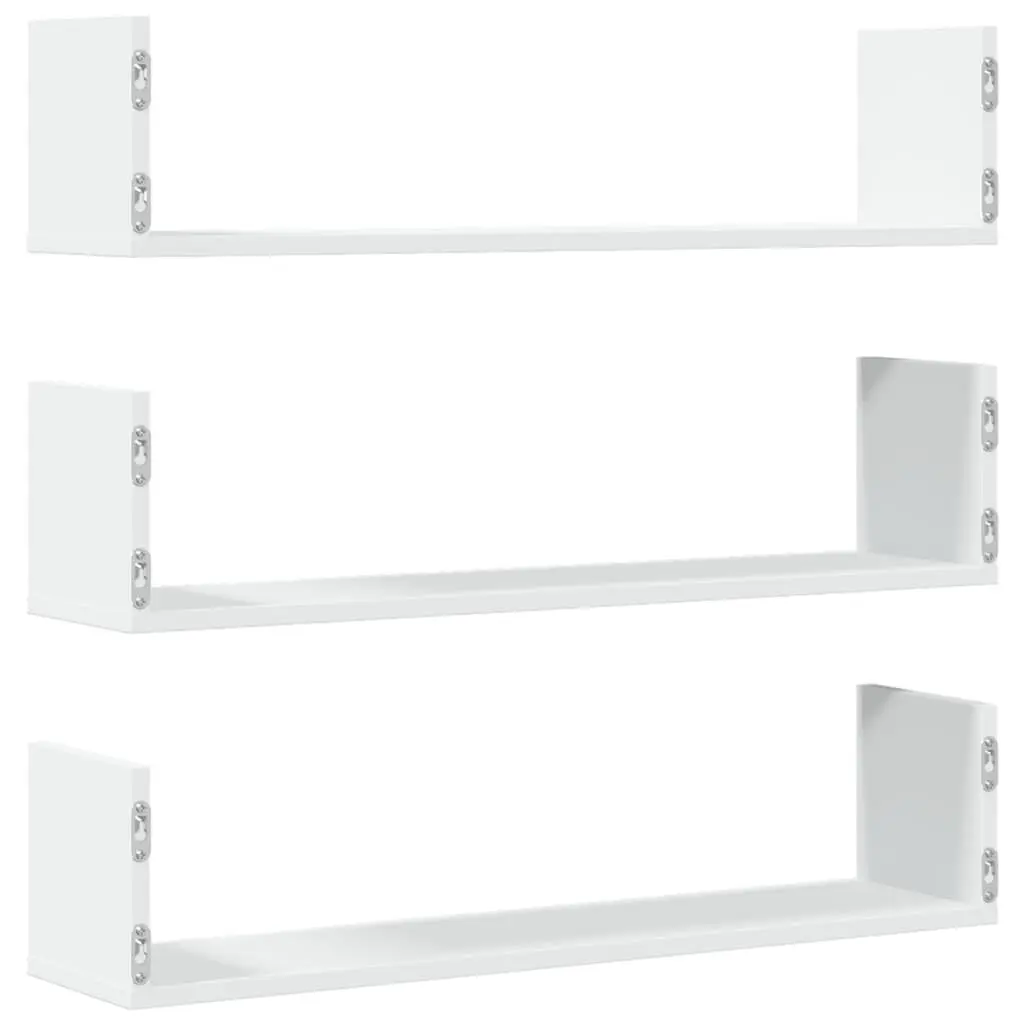 Wall Shelves White 80x18x18 cm 3 Pieces Floating Storage Display Organiser