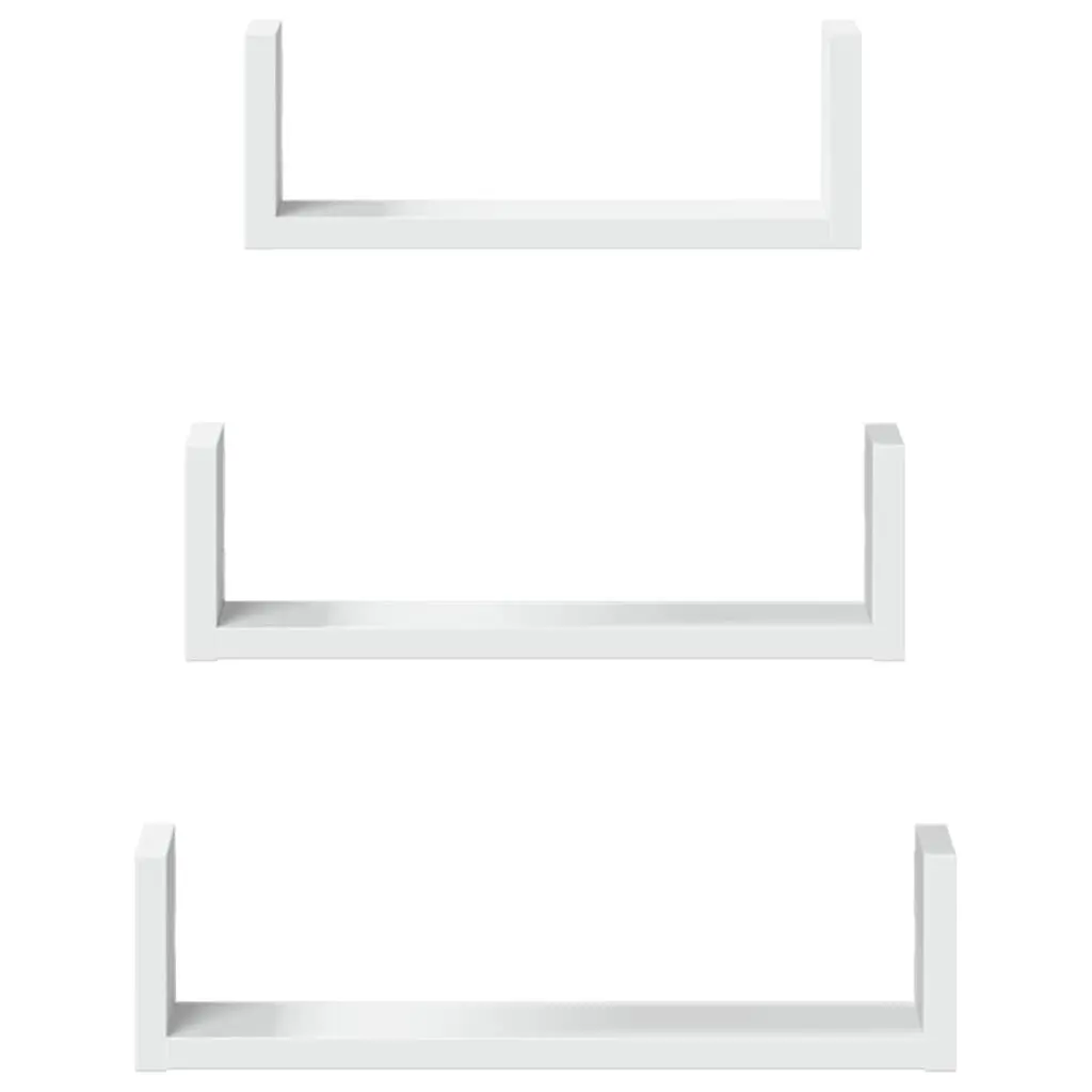 Wall Shelf White 3 Piece Floating Display Storage Shelves for Bedroom Living Room