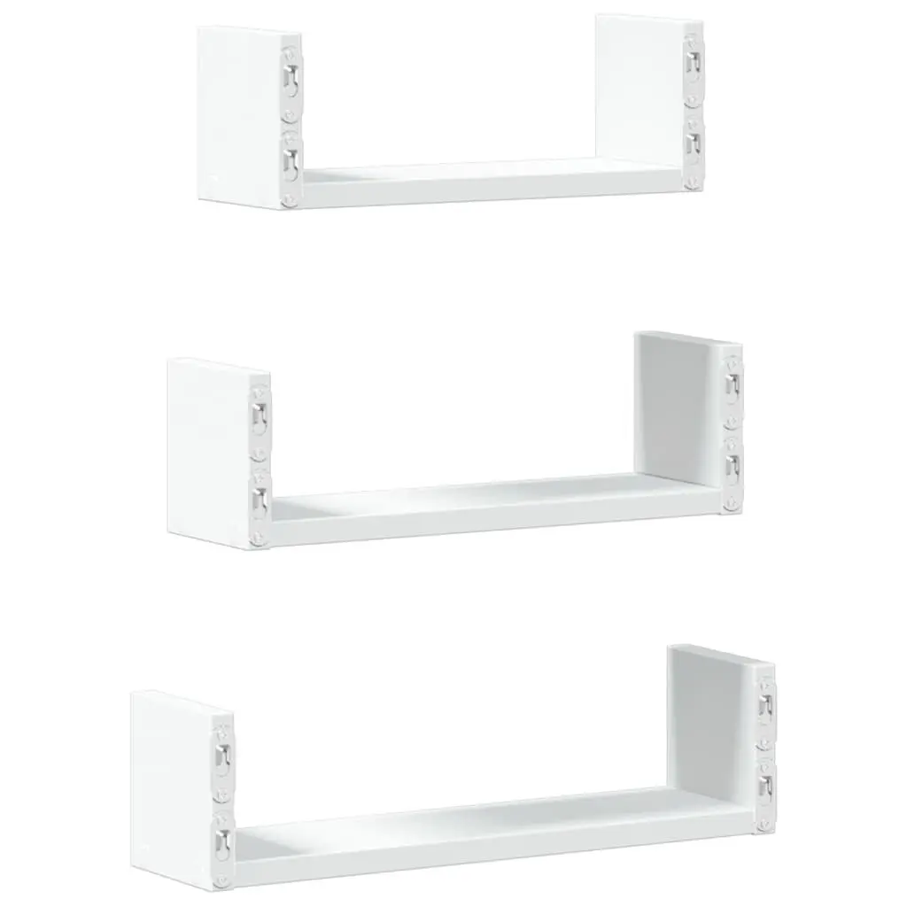 Wall Shelf White 3 Piece Floating Display Storage Shelves for Bedroom Living Room