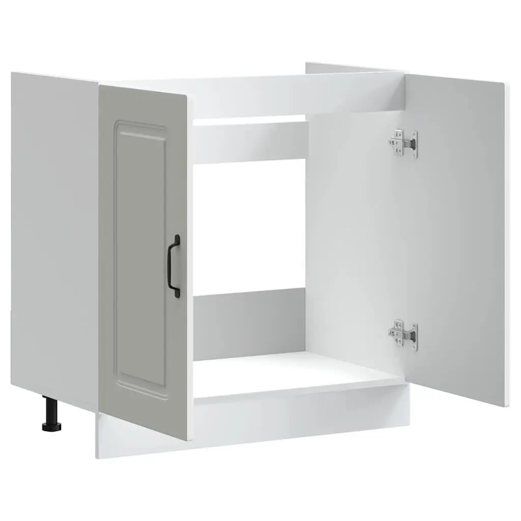 Sink Base Cabinet White 80x46x81.5cm Engineered Wood Organiser