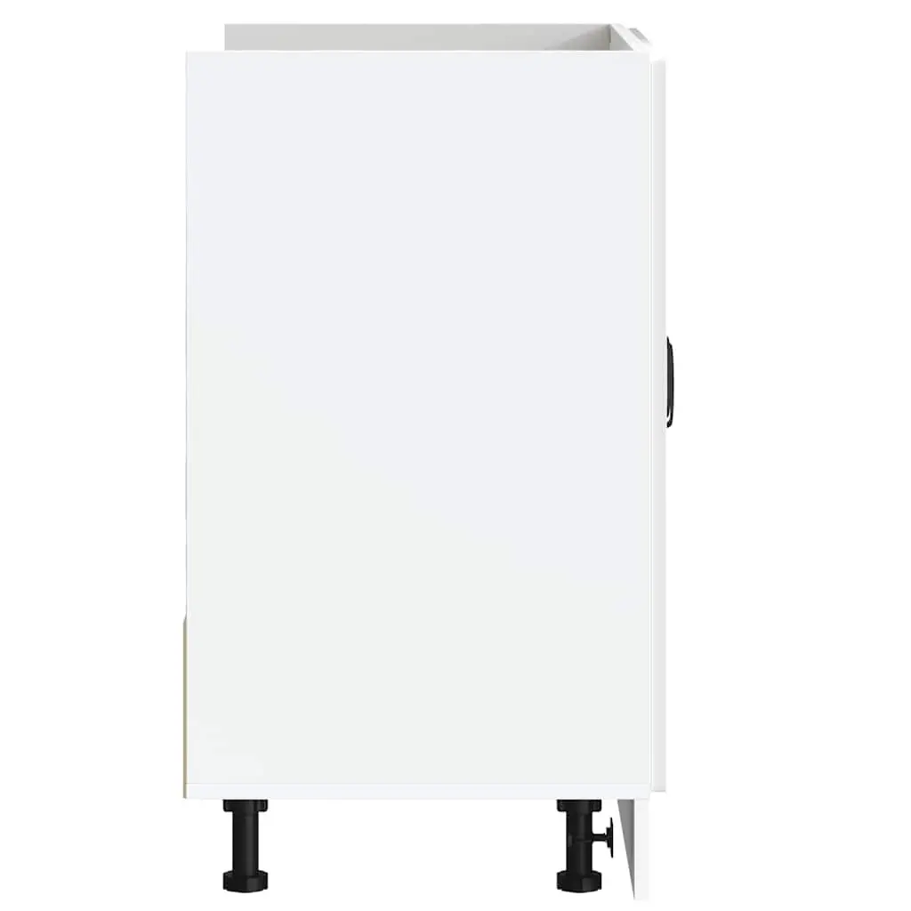Sink Base Cabinet Kitchen Storage Unit White High Gloss Engineered Wood