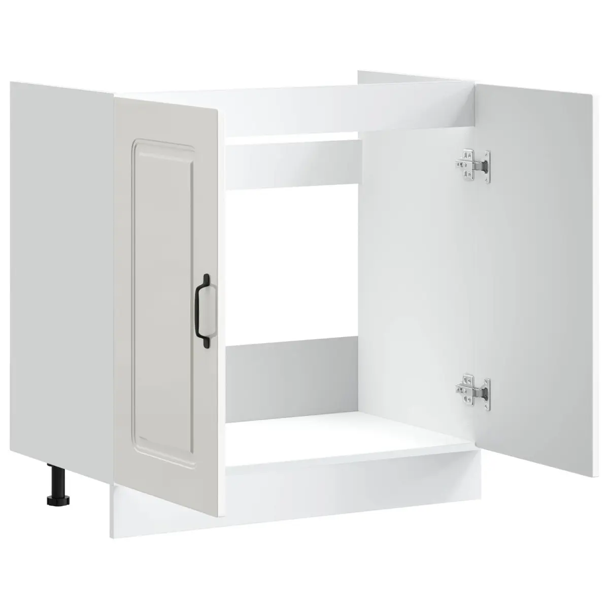 Sink Base Cabinet Kitchen Storage Unit White High Gloss Engineered Wood