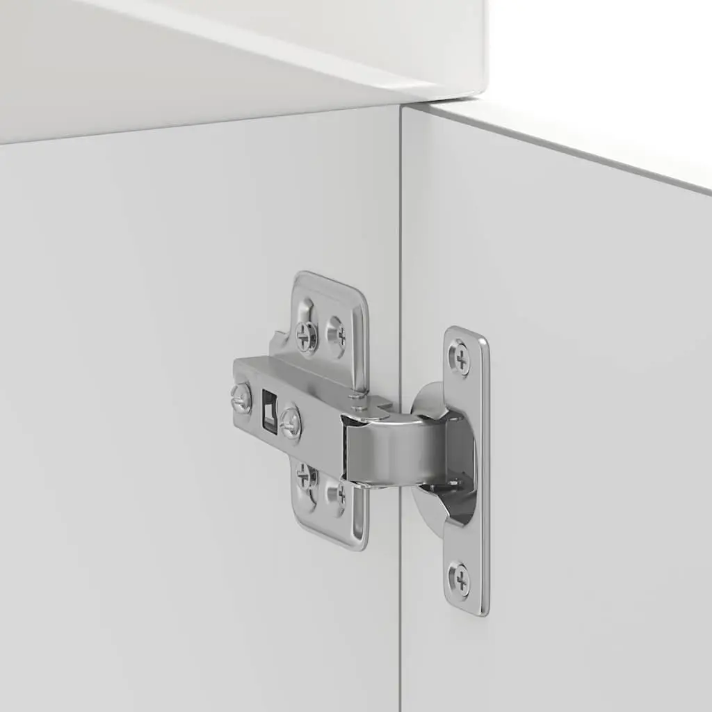 Kitchen Cabinet White High Gloss Engineered Wood Storage Unit Adjustable Feet