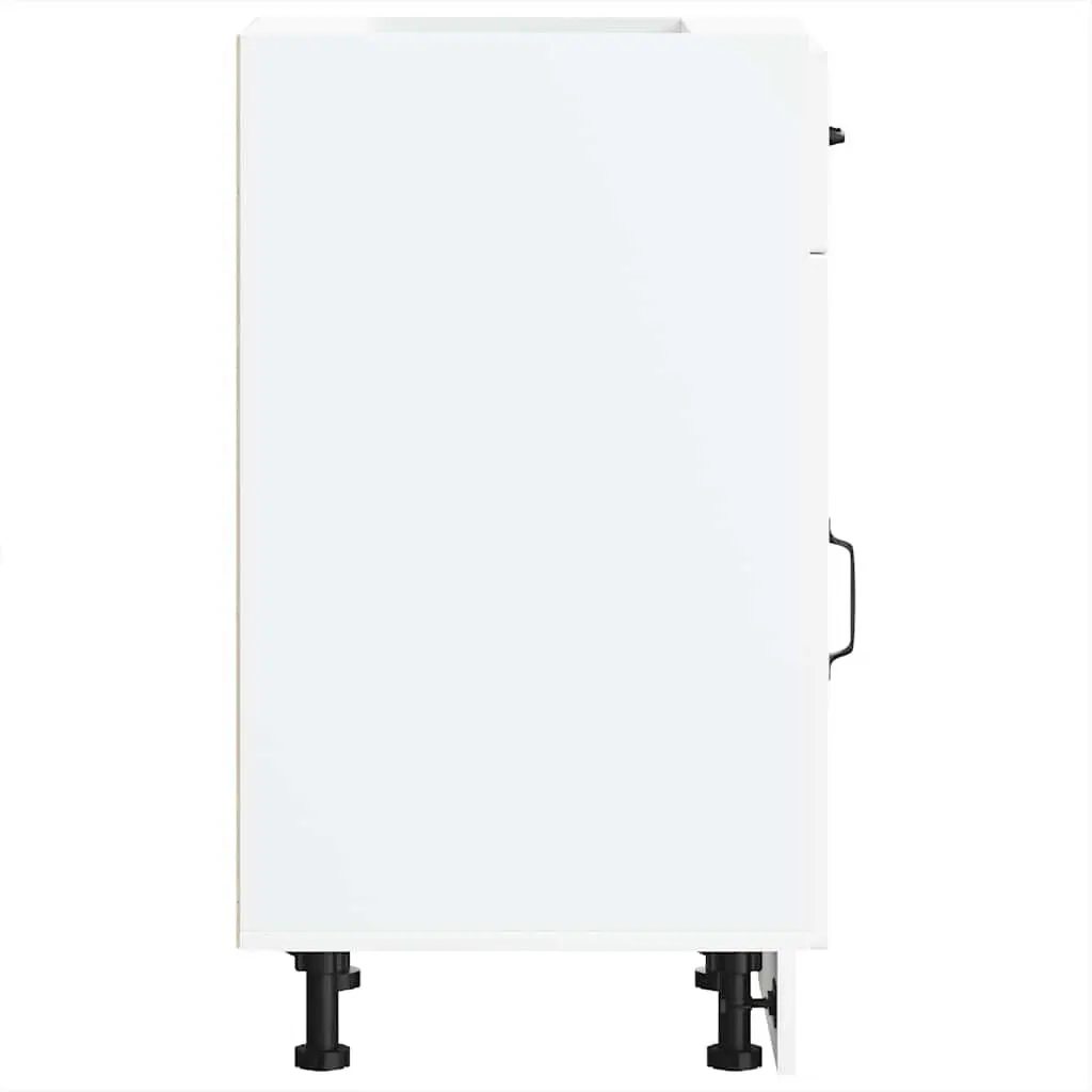 Kitchen Cabinet White Engineered Wood Adjustable Feet Door
