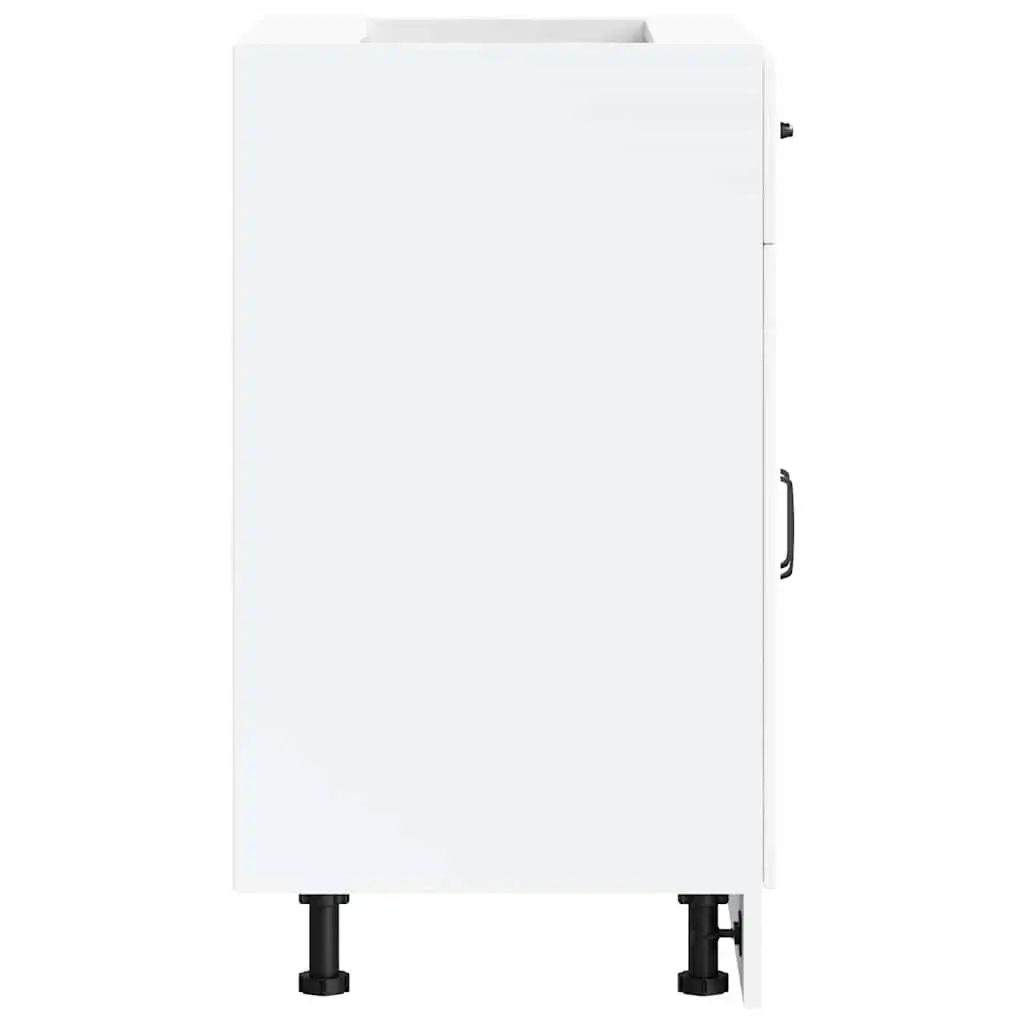 White Kitchen Storage Cupboard Cabinet Adjustable Feet Engineered Wood