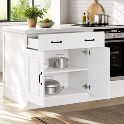 White Gloss Engineered Wood Kitchen Organiser with Storage