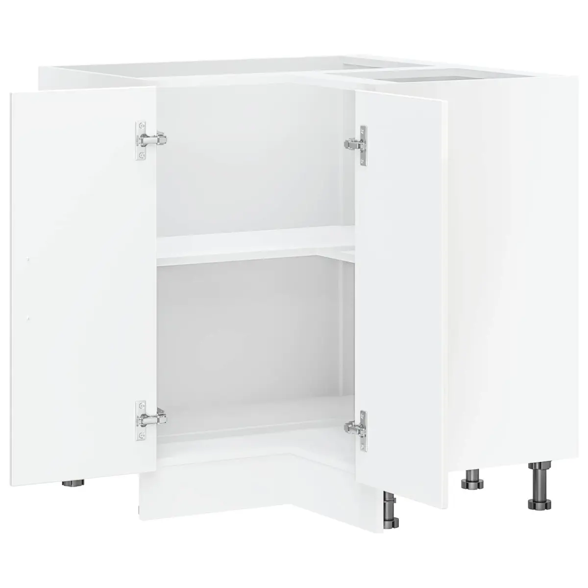 Corner Cabinet White High Gloss Engineered Wood Space Saving Kitchen Storage Unit