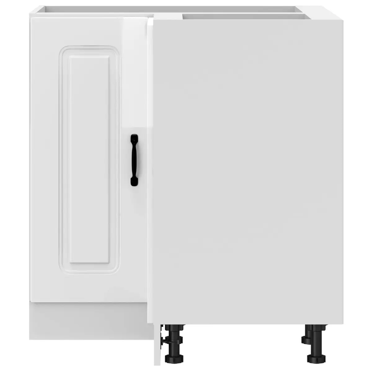 Corner Cabinet White High Gloss Engineered Wood Space Saving Kitchen Storage Unit