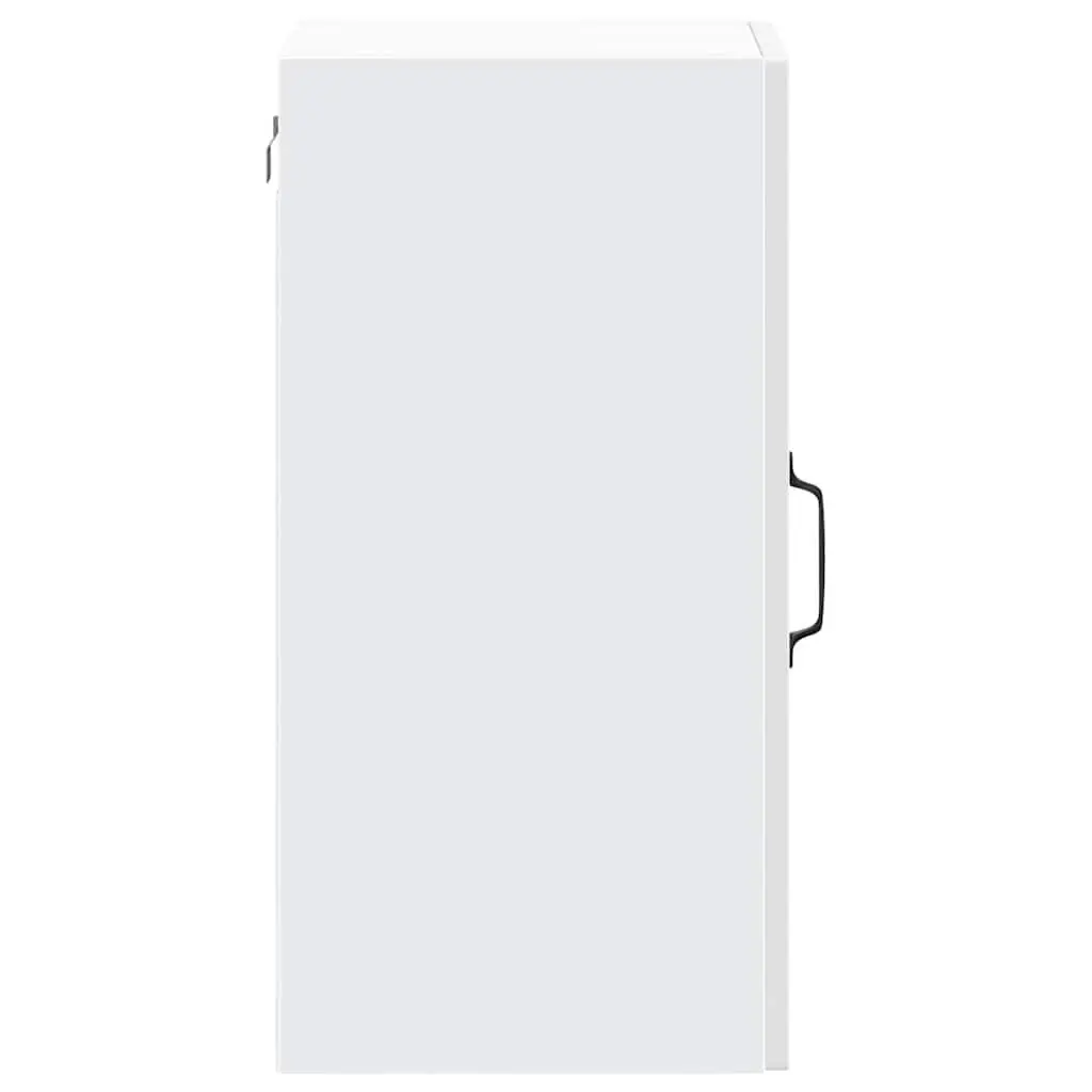 Kitchen Cabinet White High Gloss Glass Door Wall Mounted Engineered Wood Storage