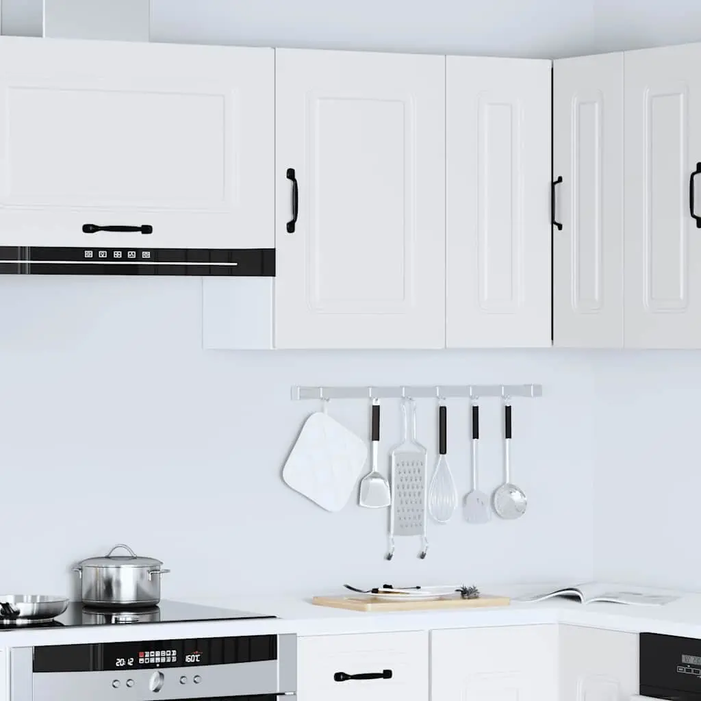 Kitchen Cabinet White Engineered Wood Storage Cupboard Doors