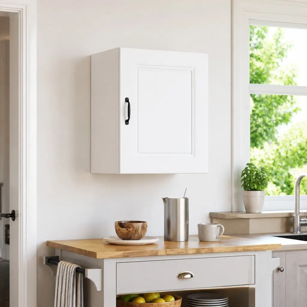 Kitchen Wall Cabinet White Storage Organizer Engineered Wood Home Furniture