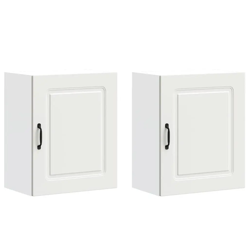 Kitchen Wall Cabinets White 2 Piece Engineered Wood Storage Cabinet Cupboards