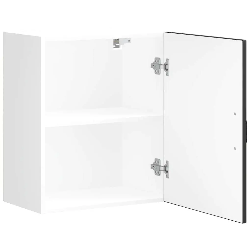 Kitchen Cabinet Black Engineered Wood Wall Storage Cupboard Organiser