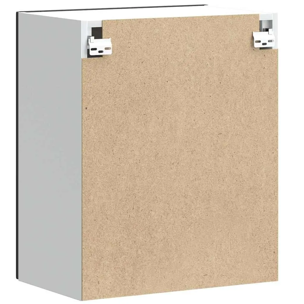 Kitchen Cabinet Black Engineered Wood Wall Storage Cupboard Organiser